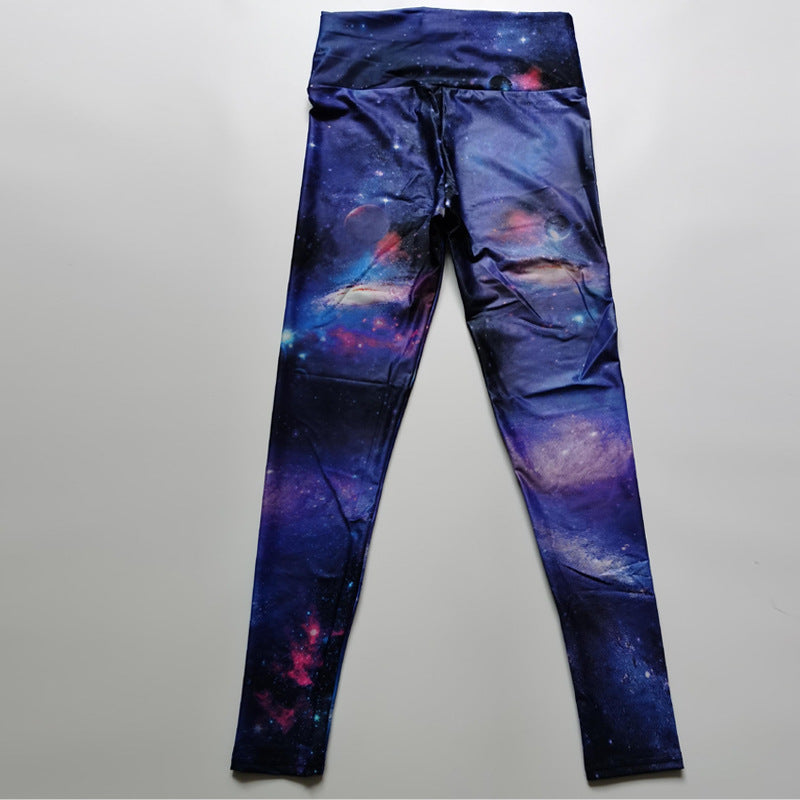 Fitness High Elastic Sports Leggings Training Abstraktes Tintenmuster High Waist Yoga Leggings